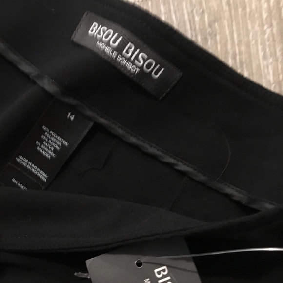 Bisou Bisou Black work pants 14 NWT - Picture 3 of 7